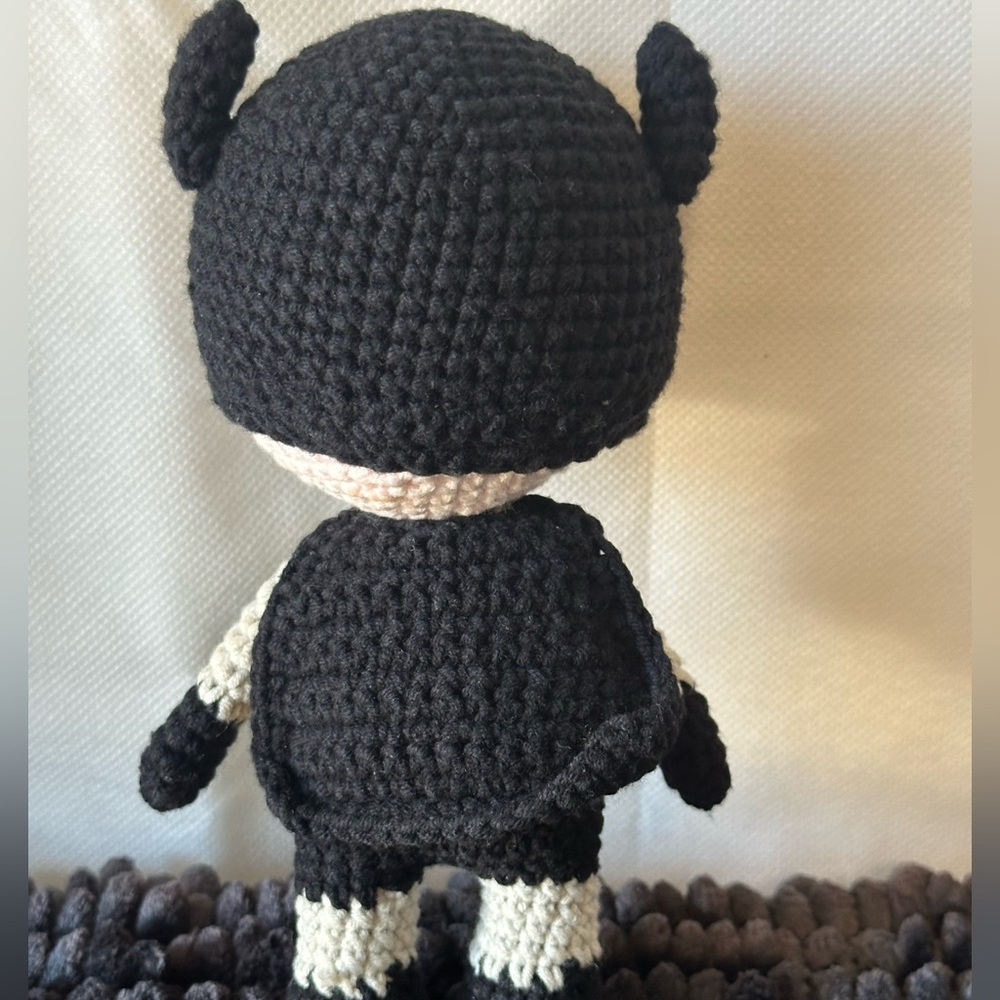 Crochet Superhero Doll with Black Mask - Picture 2 of 5